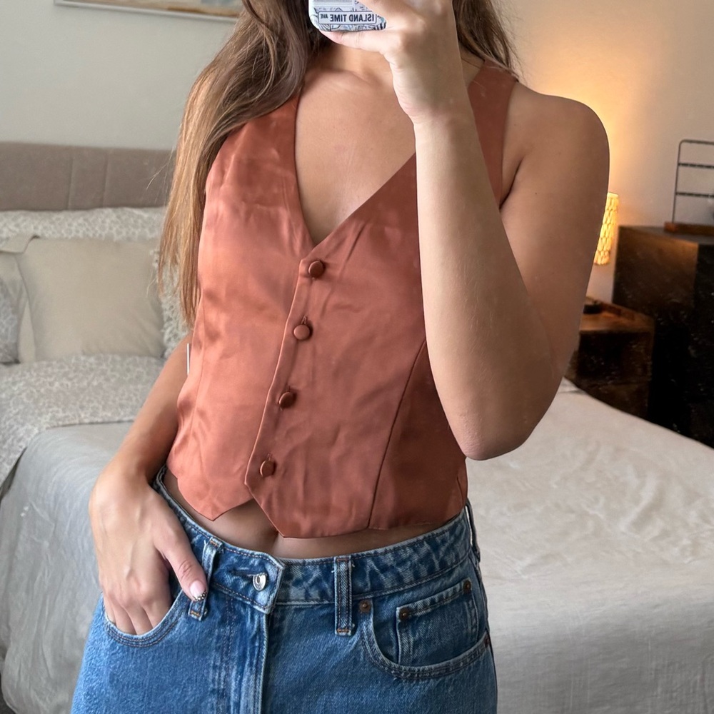 Jason Wu Sleeveless Rust Blouse